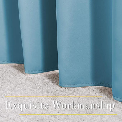 NICETOWN Blackout Teal Blue Living Room Curtains - Image 6