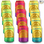 Sparkling Yerba Mate Variety Pack by Tama Tea - Unsweetened Natural Energy Drink with Real Fruit & Herbs - Healthy Caffeine Drink Alternative - 120mg of Caffeine, 10 Calories - 12oz Pack of 12