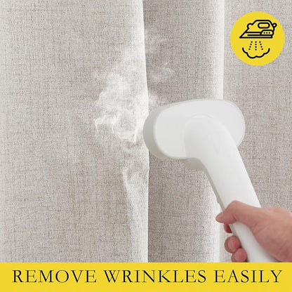 NICETOWN 100% Blackout Brich Linen Curtains - Image 7