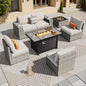 ovios 7 Pieces Patio Furniture Set, Outdoor Wicker Sectional Sofa by OVIOS