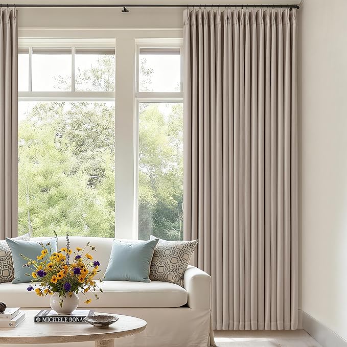 70 Inch Wide Blackout Curtains 96 Inches Long Pinch Pleated Burlywood Birch | - Image 8