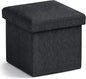 Ornavo Home Small Storage Ottoman Foldable Collapsible Cube Square Linen by OrnavoHome