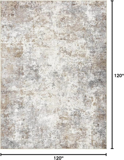 UERMEI Square Area Rugs : Washable 10x10 Neutral Modern Abstract Carpet - Image 2