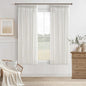 Short Beige White Linen Pinch Pleated Semi Sheer Curtains 63 Inch Long 50W | by Twodrapes