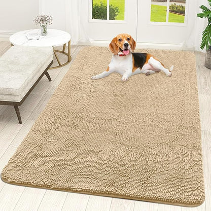 OLANLY Dog Door Mat for Muddy Paws 59x35, Super Absorbent Chenille Mud Mat | by OLANLY