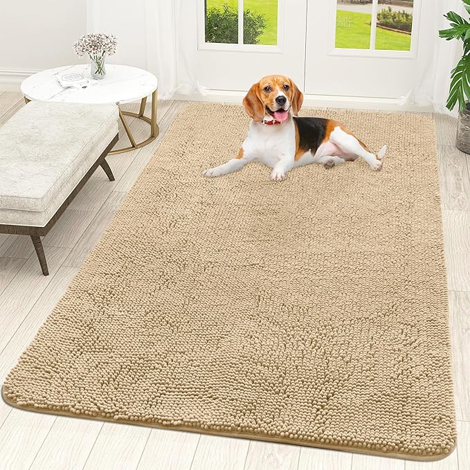 OLANLY Dog Door Mat for Muddy Paws 70x46, Super Absorbent Chenille Mud Mat | by OLANLY