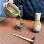 Matcha Tea Set (7pcs) - Matcha Whisk Set with Bowl, Whisk Holder, and Pouring Spout Bowl, Perfect Matcha Starter Kit for Tea Ceremony (Amber Sand)