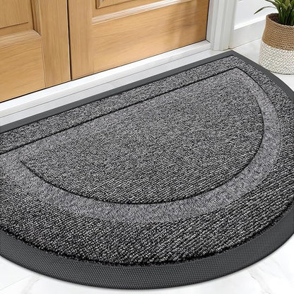 OLANLY Half Circle Front Door Mat Outside 29.5x17 All-Season Rubber Doormat | by OLANLY