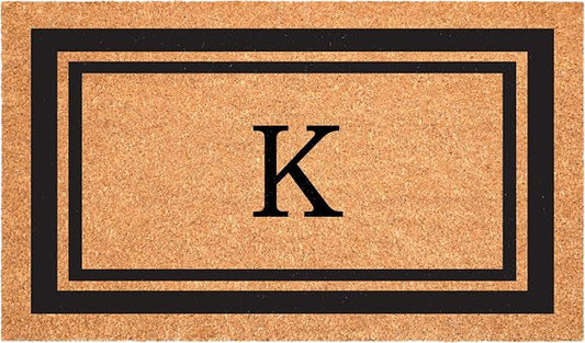 Calloway Mills 152961830K Black Border 18" x 30" Monogram Doormat by Callowaymills