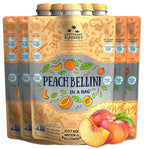 Lt. Blender's Peach Bellini in a Bag - Wine Slushie Mixes - Each Bag Makes 1/2 Gallon of Frozen Peach Bellini Mix – Non-GMO Wine Freezer mix - Make with Wine, Liquor or as a Mocktail - (Pack of 5)