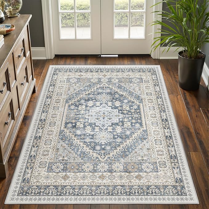 4x6 Area Rugs for Living Room Rugs for Bedroom, Low Pile Soft Non Slip Washable - Image 3