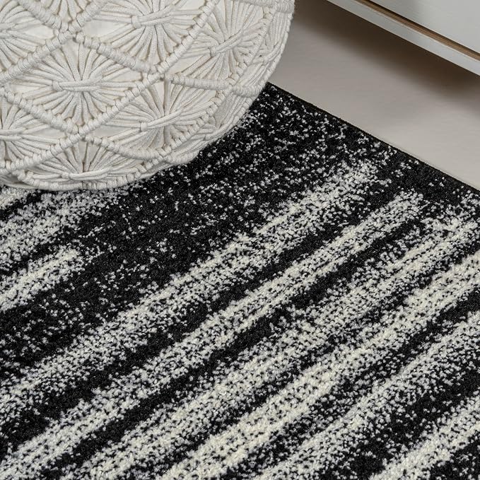 JONATHAN Y Khalil Modern Berber Stripe Black/Cream Runner Rug, Contemporary - Image 6