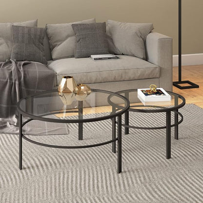 Henn&Hart Round Nested Coffee Table in Blackened Bronze, Coffee Table coffee - Image 7