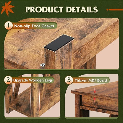 WLIVE Farmhouse End Table, Narrow Side Table - Image 6