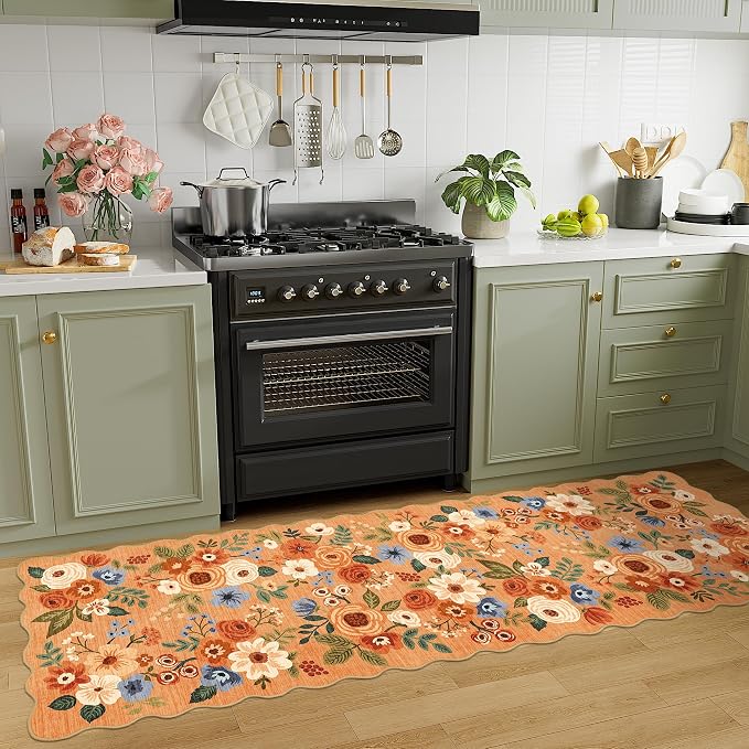 DUKINO 2x6 Runner Rug, Floral Washable Rug - Image 5