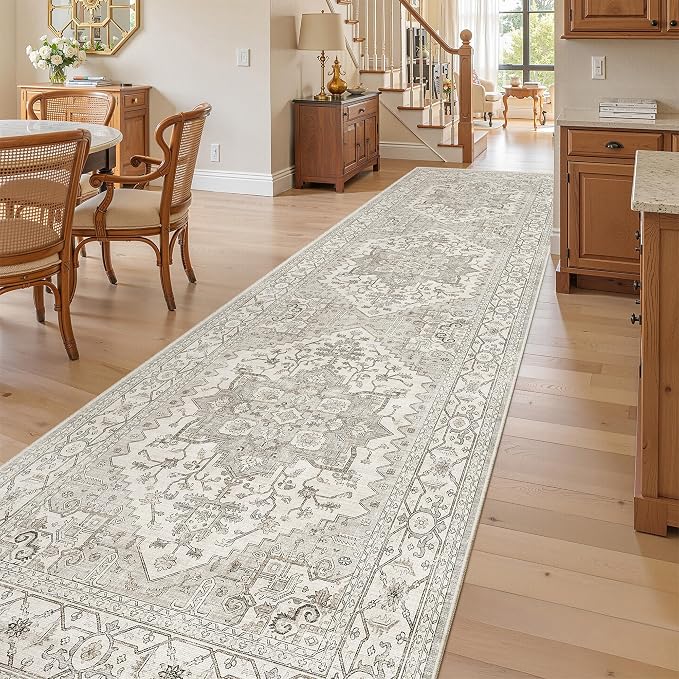 Madane Hallway Runner Rug 3x12 Washable Kitchen Runners 12ft, Soft Low-Pile by Madane