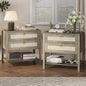 Xixini Nightstand Set of 2, Rattan Boho Bedside Table by Xixini