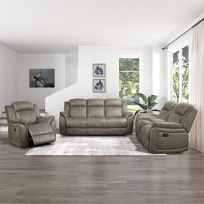 Lexicon Recliner Living Room Set, Home Theater Seating, Manual Polished by Lexicon