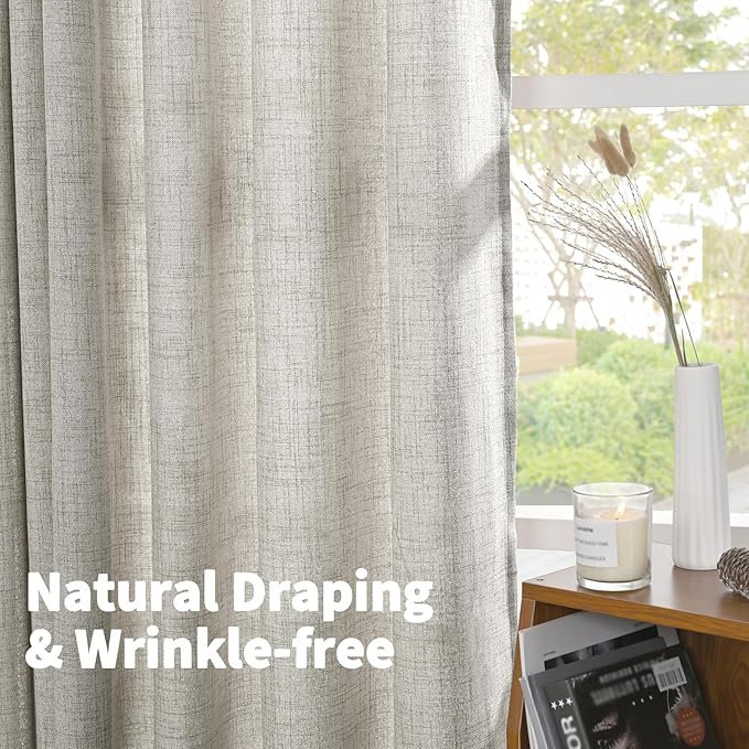 YoungsTex Short Linen Semi Sheer Curtains 40 Inches Long - Image 5