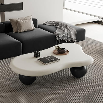 47" Cloud Coffee Table for Living Room Irregular Coffee Table Modern Low Coffee - Image 3
