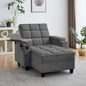 Oversized Recliner Chair with Swivel Tray Table, Modern Tufted Linen Fabric by Unknown