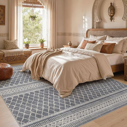 cotiled Boho 10x12 Area Rug for Living Room: Large Moroccan Washable Rug | - Image 5