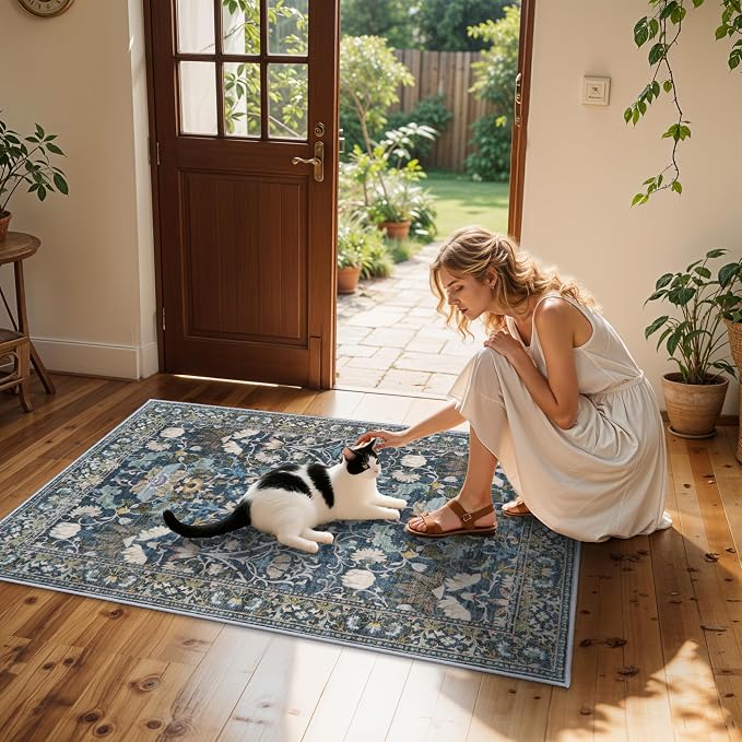 Washable 3x5 Entryway Area Rugs: Ultra Soft Low Pile Carpet - Image 5