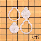 BAKERLOGY Winter Wishes – Mini Christmas Bauble Cookie Cutter and Stamp Set (2") – Set of 2 with Snowflake & Merry Christmas Designs for Festive Baking and Edible Crafts