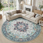 RELEANY Washable Area Rug, Round 10ft, Teal Green/White/Navy | Non-Slip by RELEANY