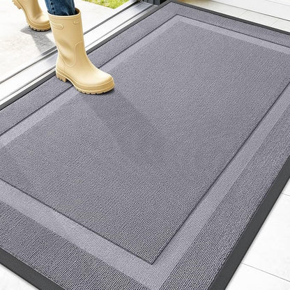 OLANLY Front Door Mat Outside 47x32, All-Season Heavy-Duty Rubber Doormat | by OLANLY