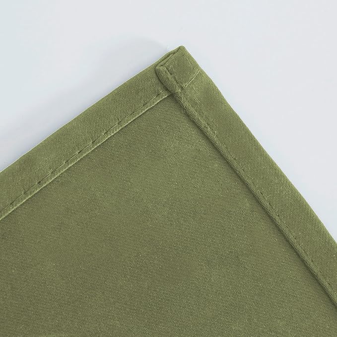Olive Green Blackout Curtains/52 x 84 Inch Long/Set of 2 Curtain Panels/Thermal - Image 8