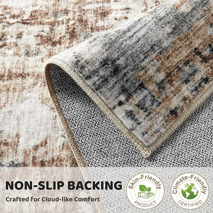 DMOYEST Washable Runner Rug for Hallway: 2x6 Neutral Modern Abstract Low Pile - Image 6