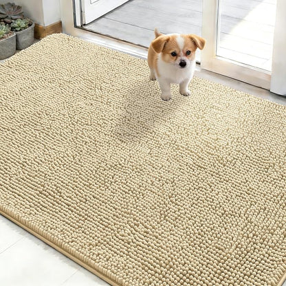 OLANLY Dog Door Mat for Muddy Paws 50x30, Super Absorbent Chenille Mud Mat | by OLANLY