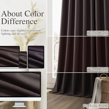 100% Blackout Curtains 102 Inch Length 2 Panels Set - Image 7