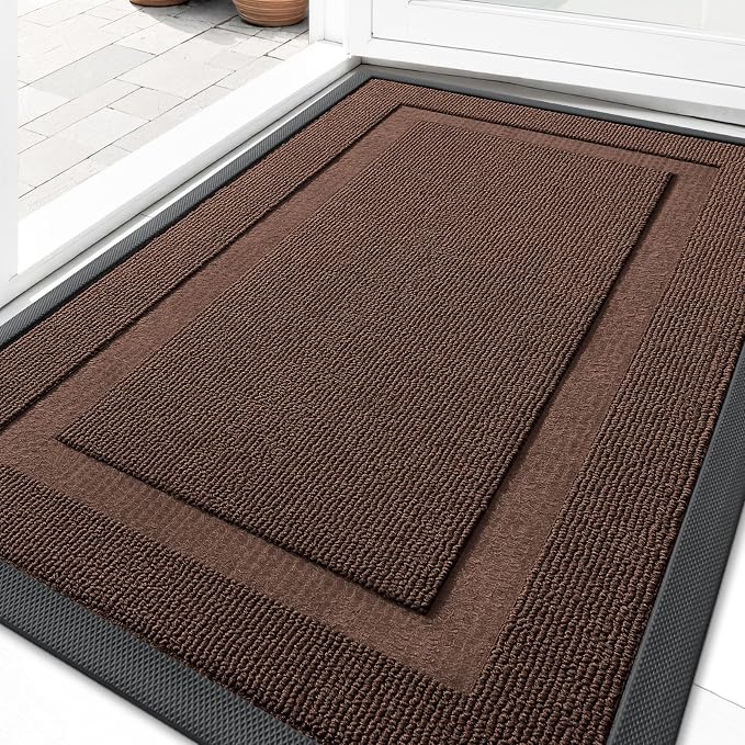 OLANLY Front Door Mat Outside 29.5x17, All-Season Heavy-Duty Rubber Doormat | by OLANLY