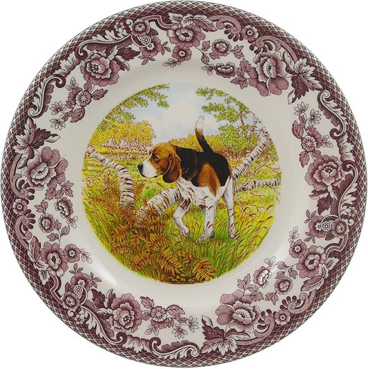 Spode Woodland Dinner Plate, Beagle | Hunting Cabin, Lodge, and Cottage Décor | Made in England from Fine Earthenware | Microwave and Dishwasher Safe (10.5 In)