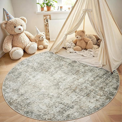 Aelenmu Round Rug 5ft Washable Rug - Image 4