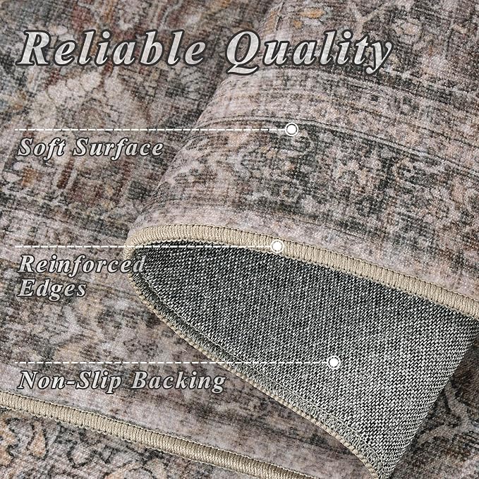 Schweek 9x12 Washable Area Rug Neutral Large Rugs - Image 5