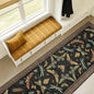 Vintage Insect 2x8 Black Entryway Runner Rug, Washable Non Slip Runners by HazoHaus