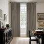Taupe Grey Pleated Linen Blackout 80 Inch Curtains by Twodrapes