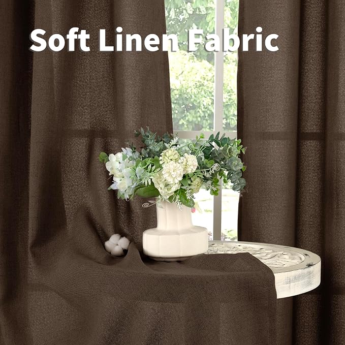 YoungsTex Short Linen Curtains 45 Inch Length - Image 7