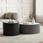 2-Piece Round Nesting Coffee Table Set, 29.52" Marble Coffee Table and End by Henf