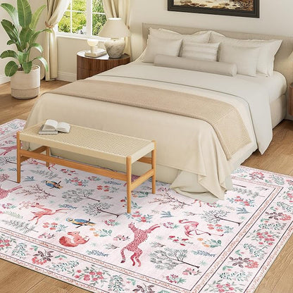 DUKINO 5x7 Area Rugs, Washable Animal Rug - Image 4