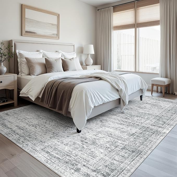 Soalmost Washable Area Rug 8x10 Large Soft Grey Rugs - Image 5