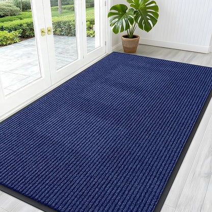 OLANLY Front Door Mat 59x30, Waterproof Heavy-Duty Indoor Outdoor Doormat | Blue by OLANLY