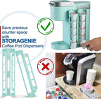 STORAGENIE K Cup Holder for Keurig, Coffee pod Storage, Side Mount | Wall Mount, Perfect for Small Counters (2 Rows/For 10 K Cups, OASIS BLUE)