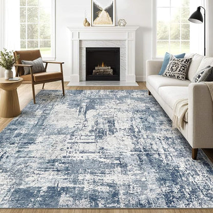 LOONGRUG 7x9 Area Rug Washable Large Neutral Modern Living Room Rugs | Abstract by LOONGRUG