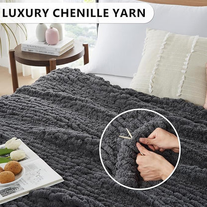 L'AGRATY Chunky Knit Throw Blanket - Image 5