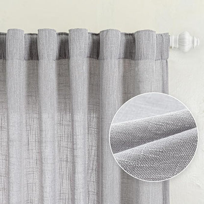 MYSKY HOME Short Curtains for Small Window, Boho Sheer Curtains 2 Panels Set - Image 9