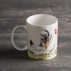 Maison d' Hermine Coffee Mug with Handles Fine Bone China Mugs Pack of One Tea Cups for Hot Beverages Cappuccino Latte Home Restaurant Office Perfect for Gift (Campagne - Basse Cour, 12 Ounce)